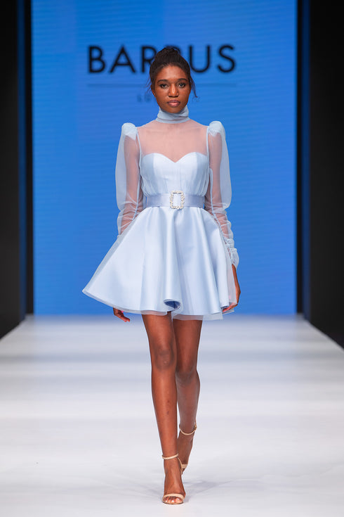 MINI DRESS WITH BALLOON SLEEVES - Barrus London